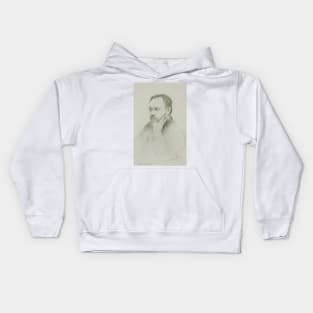 Portrait of Emile Zola by Marcellin Gilbert Desboutin Kids Hoodie